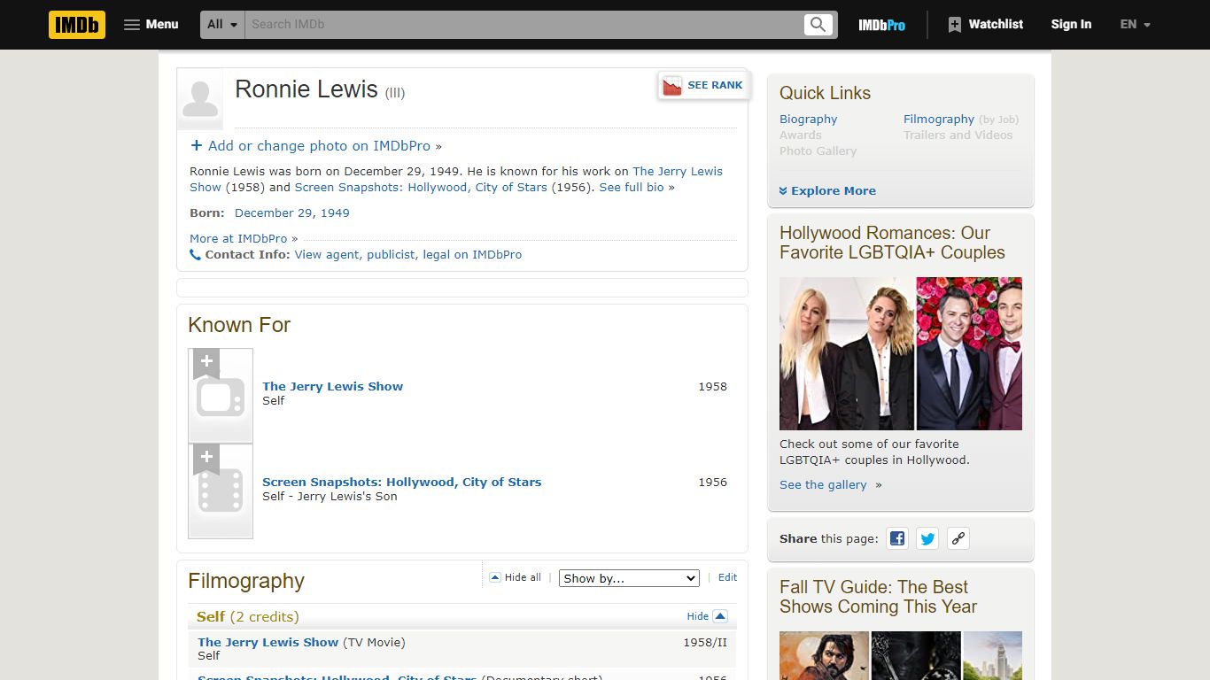 Ronnie Lewis - IMDb