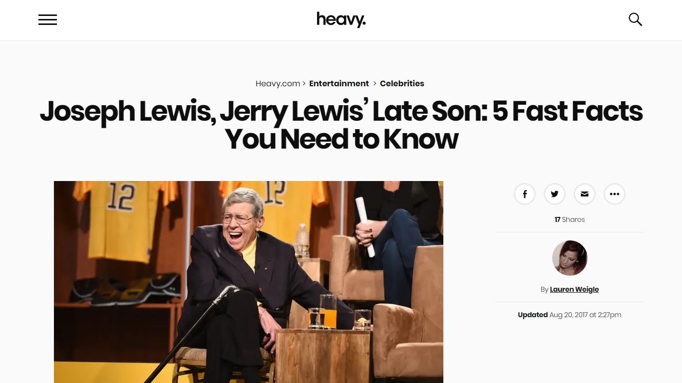 Joseph Lewis, Jerry Lewis’ Late Son: 5 Fast Facts You Need to Know